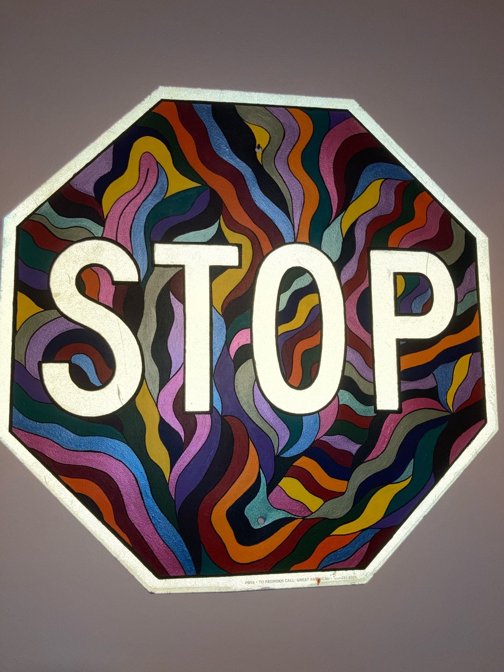 Hand-Painted Original Multicolor 'STOP' Sign - Decorative Home Wall Art Decor